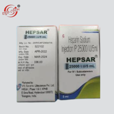 Image: Hepsar Heparin Sodium Injection - a pharmaceutical product with the keyword 'Heparin Sodium Injection Hepsar' prominently displayed on the packaging