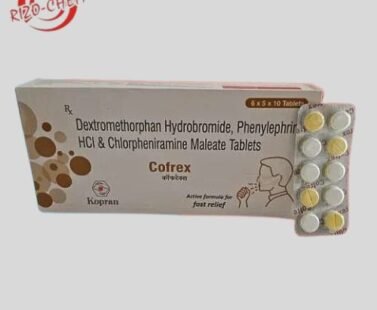 Dextromethorphan HCl Tablets Cofrex is a blend of medications utilized in the treatment of dry hack. It alleviates sensitivity side effects like runny nose,