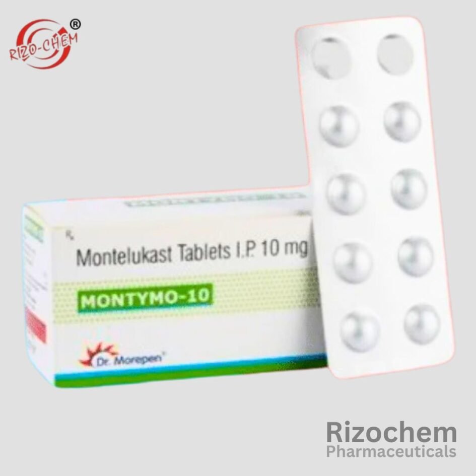 Montelukast Sodium 10mg tablets, a medication used to prevent asthma attacks and manage allergies. Packaged for wholesale and export by a reputable pharmaceutical supplier, ensuring high quality and compliance with international standards.