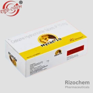 Rizochem: Wholesale & Export of Cetirizine Hydrochloride 10mg MYCET from India. Trusted for quality pharmaceuticals worldwide.