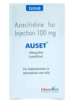 Azacitidine Injection 100mg Auset – used for treating myelodysplastic syndromes and certain cancers. Available through Rizochem Pharmaceuticals Wholesaler & Exporter.