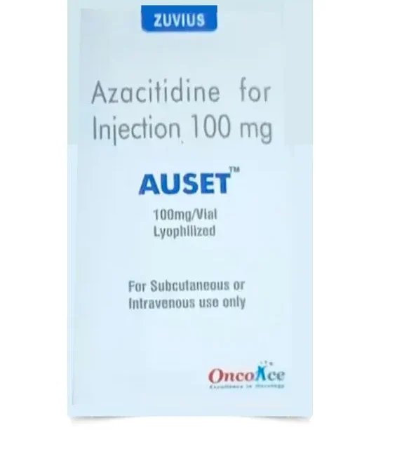 Azacitidine Injection 100mg Auset – used for treating myelodysplastic syndromes and certain cancers. Available through Rizochem Pharmaceuticals Wholesaler & Exporter.