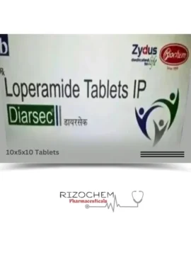 Loperamide Hydrochloride 2mg Diarsec Tablets - Effective anti-diarrheal medication by Rizochem Pharmaceuticals for gastrointestinal relief.