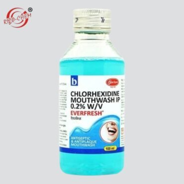 Image: Everfresh Mouthwash - Chlorhexidine Gluconate labeled with the keyword 'Chlorhexidine Gluconate Everfresh Mouthwash' on the packaging.