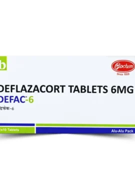 DEFAC 6 Deflazacort 6mg Tablet – A corticosteroid used for treating inflammation, autoimmune disorders, and Duchenne muscular dystrophy. Available for export from Rizochem Pharmaceuticals.