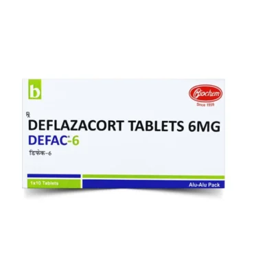 DEFAC 6 Deflazacort 6mg Tablet – A corticosteroid used for treating inflammation, autoimmune disorders, and Duchenne muscular dystrophy. Available for export from Rizochem Pharmaceuticals.