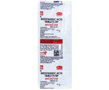Mefenamic acid 250Mg MICTAL by rizochem pharmaceuticals