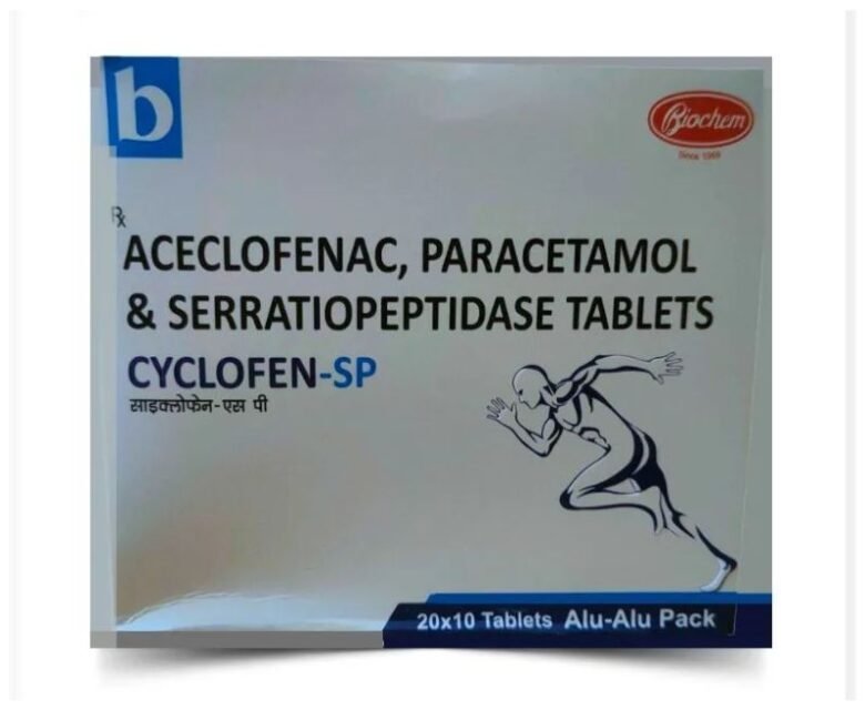 Aceclofenac Pcm Serratiopeptidase Cyclofen SP by Rizochem pharmaceuticals