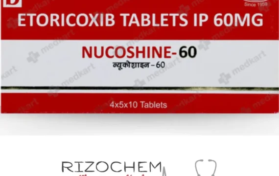 Etoricoxib IP 60mg NUCOSHINE 60 - Quality Medication from Rizochem Pharmaceuticals Wholesaler & Exporter.