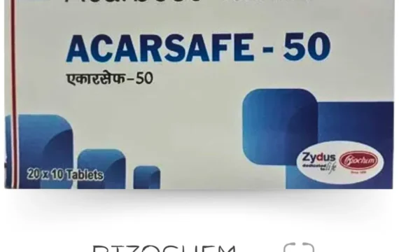 Acarbose IP 50mg Tab. ACARSAFE 50 - Quality Medication from Rizochem Pharmaceuticals.