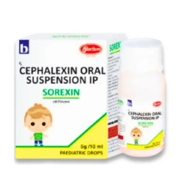 Cephalexin IP 125mg/5ml SOREXIN - Quality Antibiotic from Rizochem Pharmaceuticals.