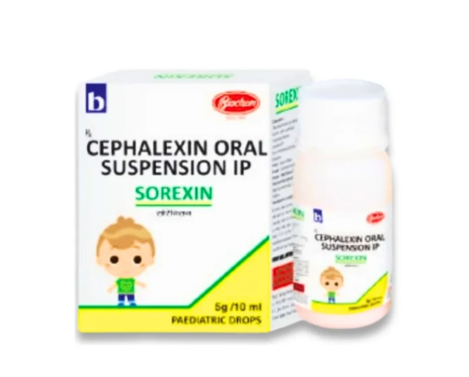 Cephalexin IP 125mg/5ml SOREXIN - Quality Antibiotic from Rizochem Pharmaceuticals.