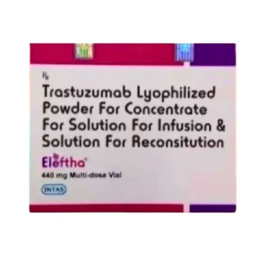 Eleftha 440mg Injection – A trastuzumab-based monoclonal antibody used for treating HER2-positive breast and gastric cancer. Available for export from Rizochem Pharmaceuticals.