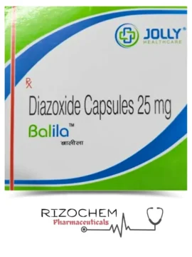 Diazoxide 25mg Capsule - Blood Pressure and Blood Sugar Management | Rizochem Pharmaceuticals Wholesaler & Exporter