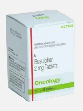 Busuphan Busulfan 2mg Tablet – A chemotherapy drug used for chronic myeloid leukemia (CML) and bone marrow transplant preparation. Available for export from Rizochem Pharmaceuticals.