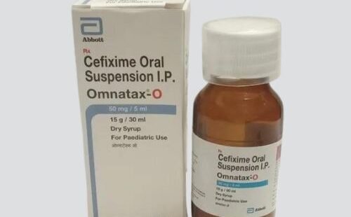 "Cefixime Omnatax-O 50mg" - An antibiotic medication in tablet form.