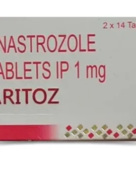 Aritoz- Anastrozole Tablet - Hormonal therapy for breast cancer, reducing estrogen levels to slow the growth of hormone receptor-positive tumors.