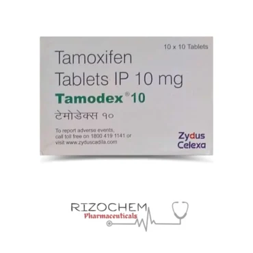 Tamglob-Tamoxifen 10mg Tablet by Rizochem Pharmaceuticals - medication for hormone receptor-positive breast cancer treatment.