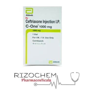 Ceftriaxone C One 1000mg Injection from Rizochem Pharmaceuticals, a leading wholesaler and exporter of quality pharmaceutical products.