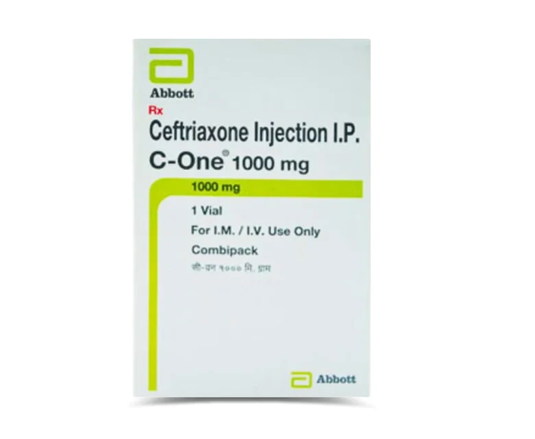 Ceftriaxone C One 1000mg Injection from Rizochem Pharmaceuticals, a leading wholesaler and exporter of quality pharmaceutical products.