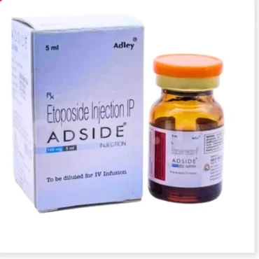 Adside-Etoposide 100mg Injection - Chemotherapy drug for treating various cancers, targeting cancer cell growth and division.