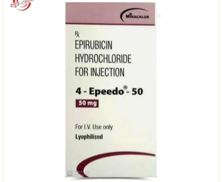 4-Eppedo Epirubicin 50mg Injection for cancer treatment by Rizochem Pharmaceuticals - quality oncology medication.