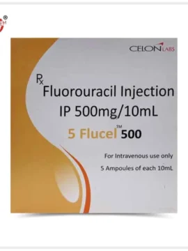 5 Flucel 500mg Injection - Fluorouracil-based chemotherapy treatment for cancer, available at Rizochem Pharmaceuticals Wholesaler & Exporter.