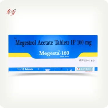 Megesta 160 Tablet, a medication containing megestrol acetate 160mg, used for treating certain cancers and appetite loss.