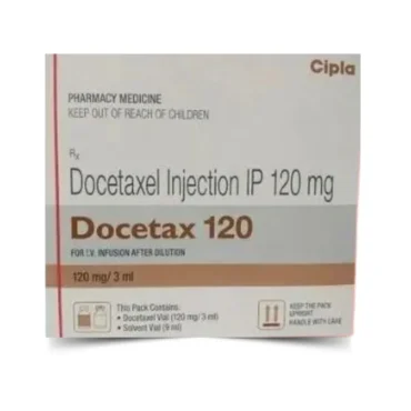 Docetax 120mg Injection – A chemotherapy drug containing Docetaxel, used for treating breast, lung, prostate, and other cancers. Available for export from Rizochem Pharmaceuticals.