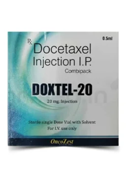 Docetax 20mg Injection – A chemotherapy medication containing Docetaxel, used for treating breast, lung, prostate, and other cancers. Available for export from Rizochem Pharmaceuticals.