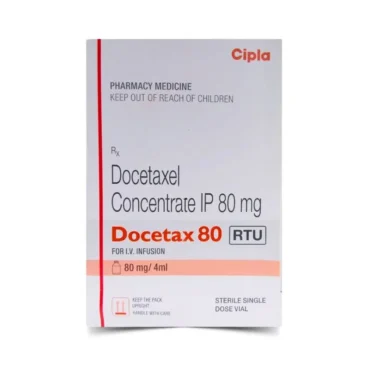 Docetax 80mg Injection – A chemotherapy medication containing Docetaxel, used for treating breast, lung, prostate, and other cancers. Available for export from Rizochem Pharmaceuticals.