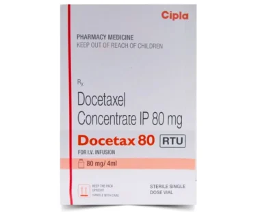 Docetax 80mg Injection – A chemotherapy medication containing Docetaxel, used for treating breast, lung, prostate, and other cancers. Available for export from Rizochem Pharmaceuticals.