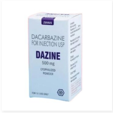 Dazine 500mg Injection – A chemotherapy drug containing Dacarbazine, used for treating melanoma and Hodgkin’s lymphoma. Available for export from Rizochem Pharmaceuticals.