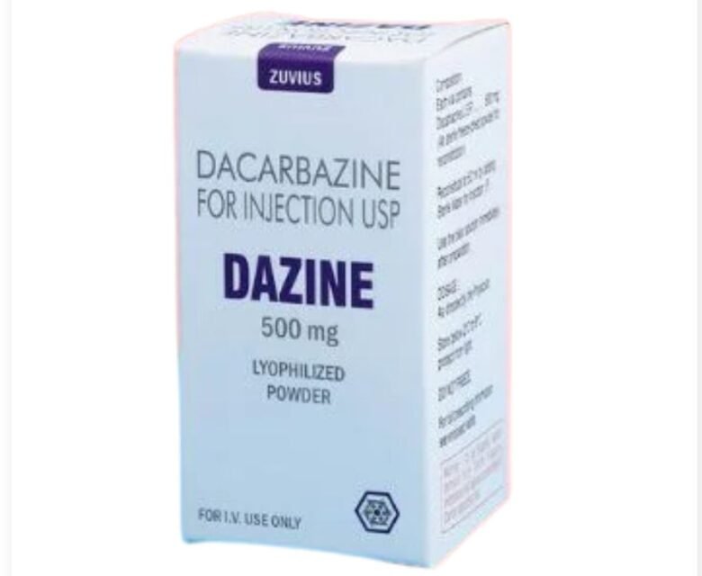 Dazine 500mg Injection – A chemotherapy drug containing Dacarbazine, used for treating melanoma and Hodgkin’s lymphoma. Available for export from Rizochem Pharmaceuticals.