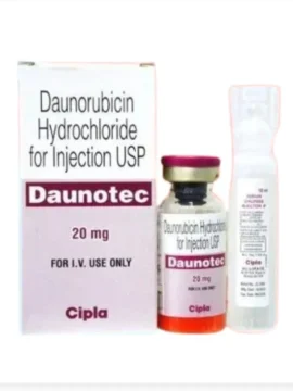 Daunotec Daunorubicin 20mg Injection – A chemotherapy drug used for treating leukemia and other blood cancers. Available for export from Rizochem Pharmaceuticals.