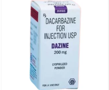 Dazine 200mg Injection – A chemotherapy drug containing Dacarbazine, used for treating melanoma and Hodgkin’s lymphoma. Available for export from Rizochem Pharmaceuticals.