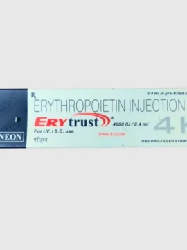 Erytrust 10000IU Injection (Epoetin Alfa) – Rizochem Pharmaceuticals exports high-quality erythropoietin injections globally. Send query now!