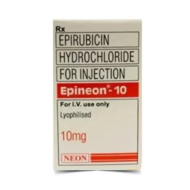 Epineon Epirubicin 10mg Injection – An anthracycline chemotherapy drug used in the treatment of various cancers, including breast cancer. Available for global export by Rizochem Pharmaceuticals.