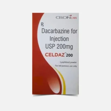 Celdaz Dacarbazine 200mg Injection – High-quality chemotherapy medication for cancer treatment, available for export from Rizochem Pharmaceuticals.