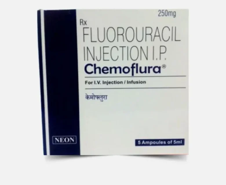 Chemoflura Fluorouracil 250mg Injection – an effective chemotherapy medication used for cancer treatment. Available for export at Rizochem Pharmaceuticals, a trusted pharmaceutical wholesaler.
