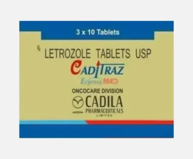 Caditraz Letrozole 2.5mg Tablet – An effective aromatase inhibitor used for treating hormone-sensitive breast cancer. Available for export from Rizochem Pharmaceuticals.
