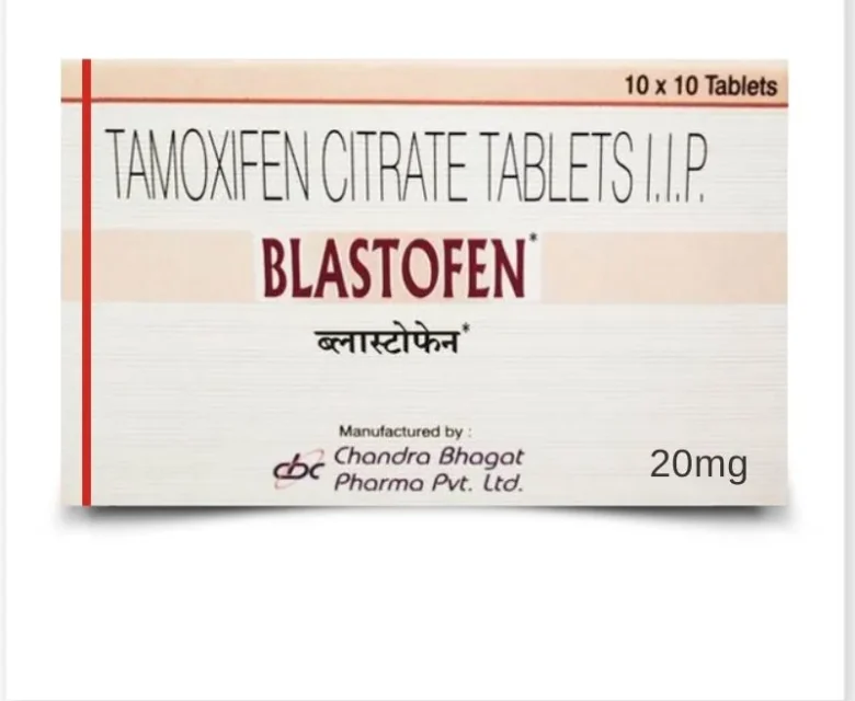 Blastofen Tamoxifen 20mg Tablet for breast cancer treatment, anti-estrogen medication for hormonal therapy.