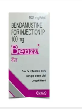 Benzz 100mg Injection - A clear solution in a sterile vial, used for treating various medical conditions. Suitable for healthcare professionals. Rizochem Pharmaceuticals, trusted exporter of quality pharmaceutical products