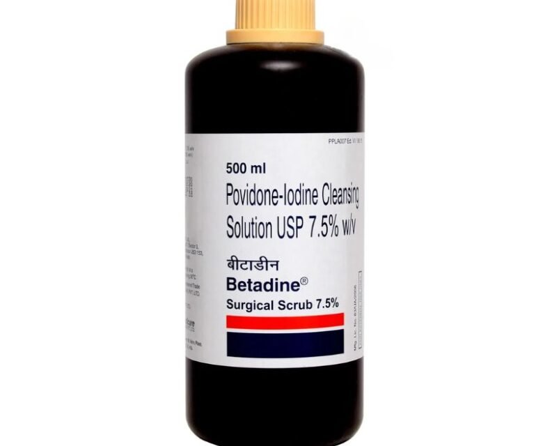 Betadine Surgical Scrub 7.5% 500ml by rizochem pharmaceuticals