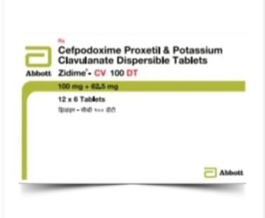 Zidime CV 100mg/62.5mg Tablet DT by Rizochem pharmaceuticals