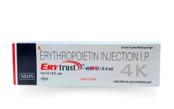 Erytrust 4000IU Injection (Epoetin Alfa) - Effective treatment for anemia. Available for wholesale and export.