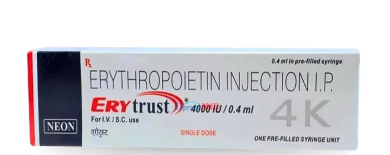 Erytrust 4000IU Injection (Epoetin Alfa) - Effective treatment for anemia. Available for wholesale and export.