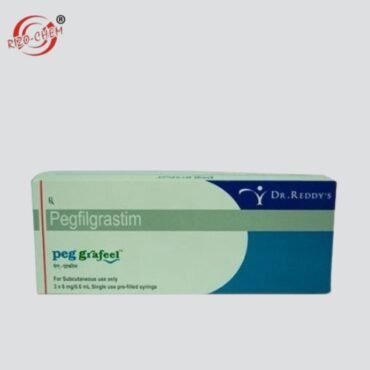 Alt text: Image of Peggrafeel Pegfilgrastim 6mg Injection. This medication is designed to stimulate the production of white blood cells and is commonly used in medical treatments