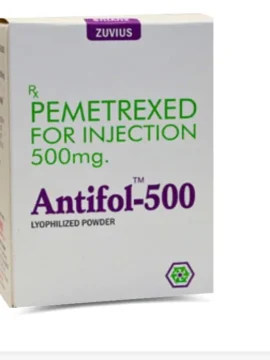 Antifol 500mg Injection - Chemotherapy drug for cancer treatment, targeting folic acid pathways to inhibit cancer cell growth and division.