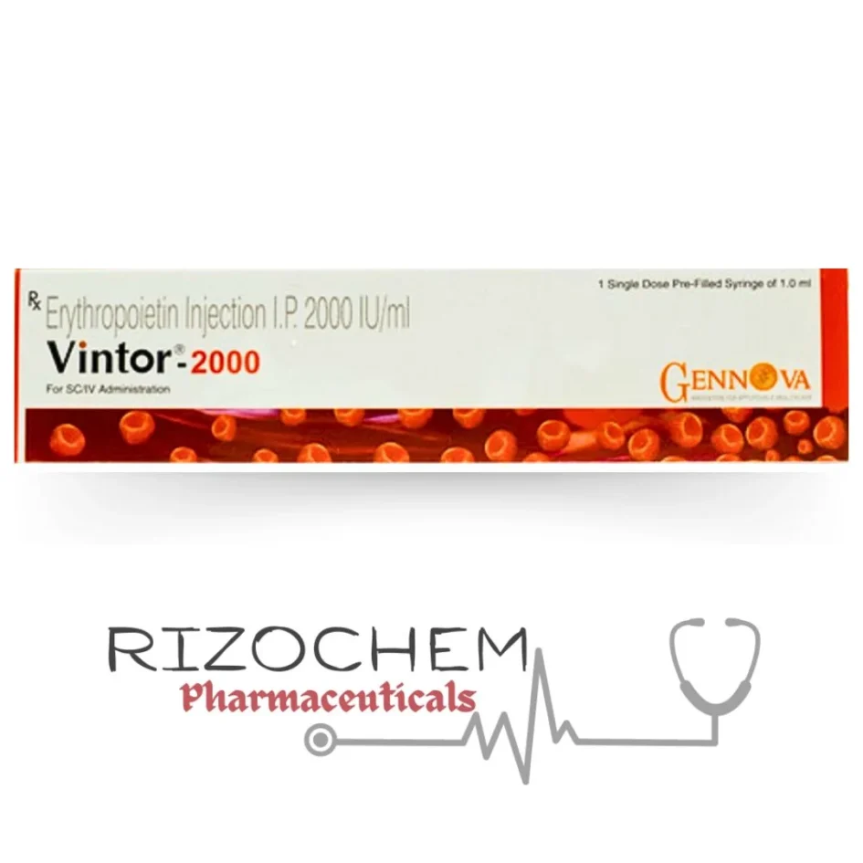 Vintor 2000IU Injection (Epoetin Alfa) - Quality Medication from Rizochem Pharmaceuticals.